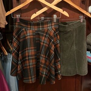 Chicwish plaid and Corduroy Skirt Set